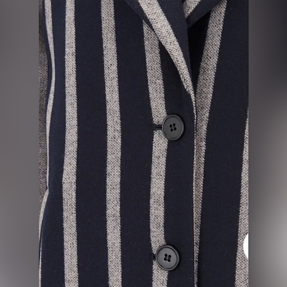 NWT SELECTED FEMME NWT Cocoana Oversized Wool Blend Stripe Coat Size Eu 38 - Picture 12 of 12